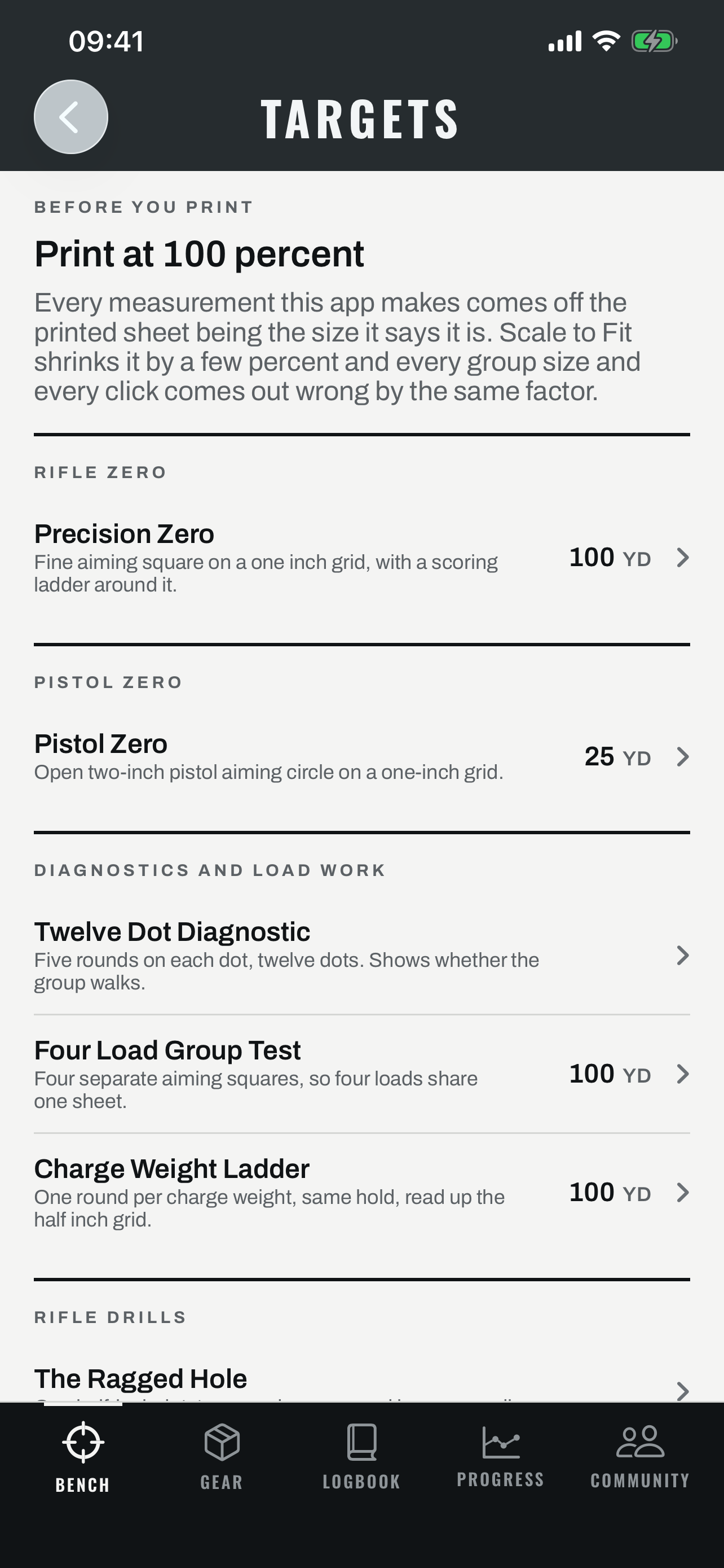 Tackdriver target library for printing precision targets from iPhone